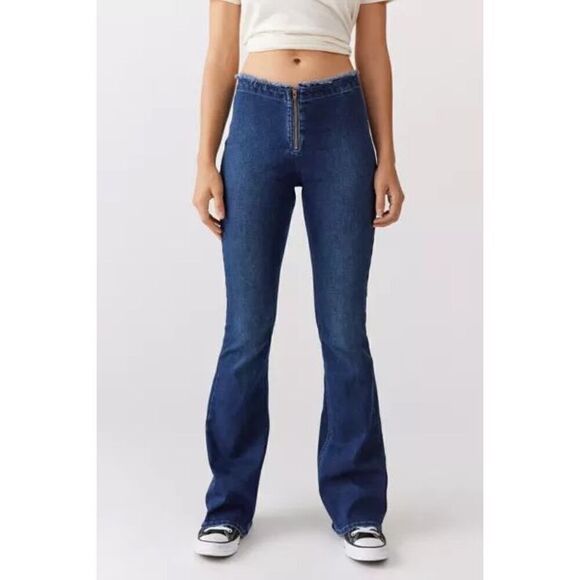 Bdg Iona Y2K Zip Flare Jeans Size 25 - Picture 1 of 13
